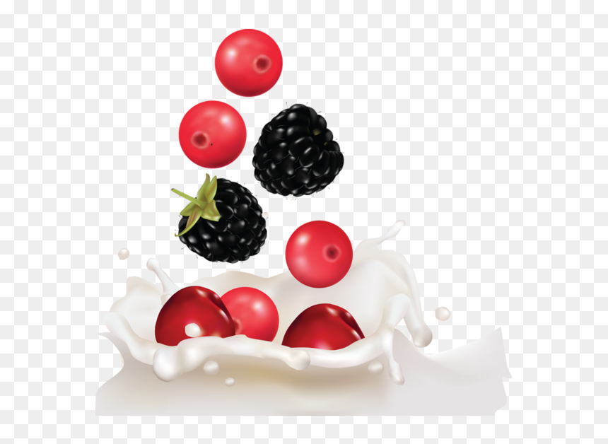 Fruit , Png Download - Berries And Milk Png, Transparent Png - fruit splash png