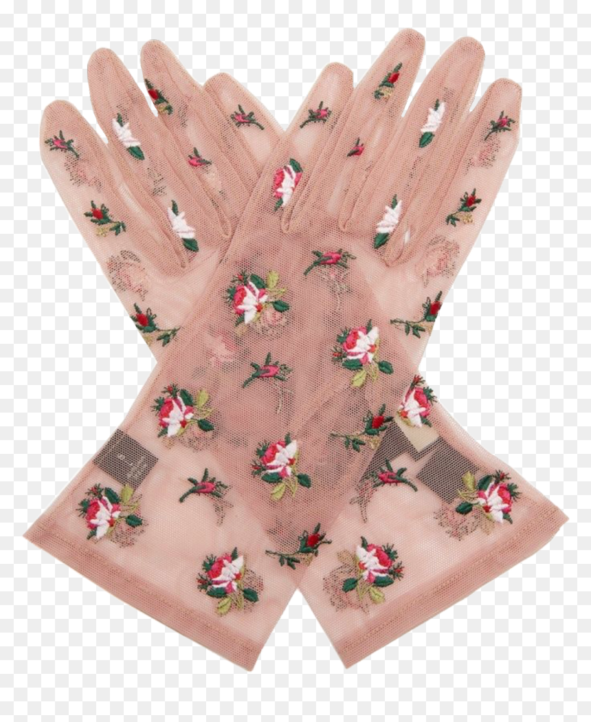 #lace #gloves #delicate #pink #embroidered #girly #cute - Embroidered Gloves Gucci, HD Png Download - pink lace png