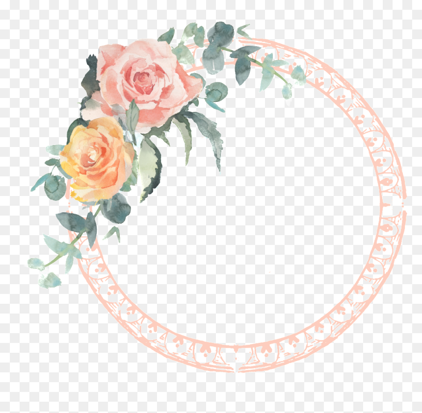 Round Fashion Garland Transparent Border - Floral Round Borders Transparent, HD Png Download - garland border png