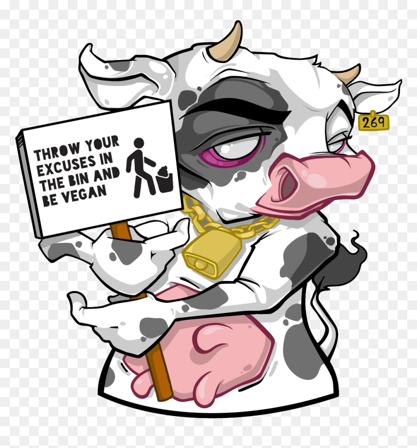 Throw Your Excuses Cow - Cartoon, HD Png Download - cartoon cow png