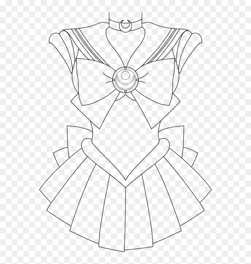 Coloriage Sailor Moon - Sailor Moon Outfit Draw, HD Png Download - moon drawing png
