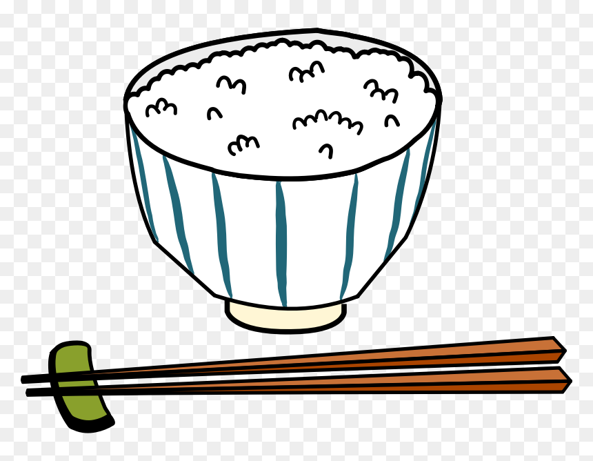 Japanese Rice Bowl - Rice Clipart Black And White, HD Png Download - bowl of rice png