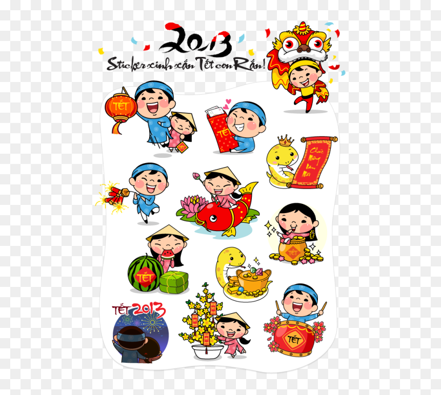 Vietnam Clipart Tet - Happy New Year Stickers Free Download, HD Png Download - new sticker png