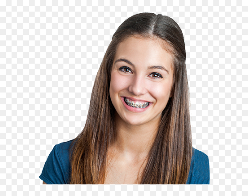 Braces - Orthodontics Patient, HD Png Download - teenage girl png