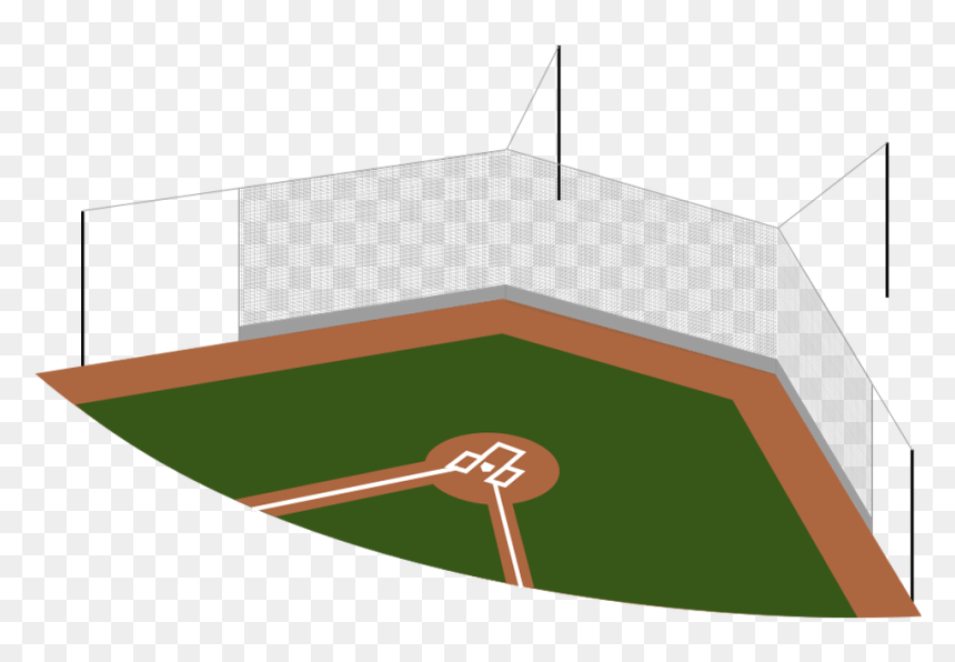 Rough Sketch Of A Tie-back Cable Backstop Netting System - Tie Back Backstop, HD Png Download - netting png