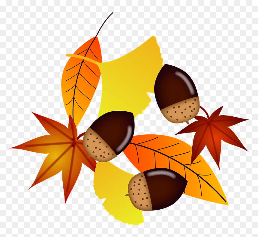Acorn And Fallen Leaves Clipart - The Green Planet By Meraas, HD Png Download - fall leaves falling png