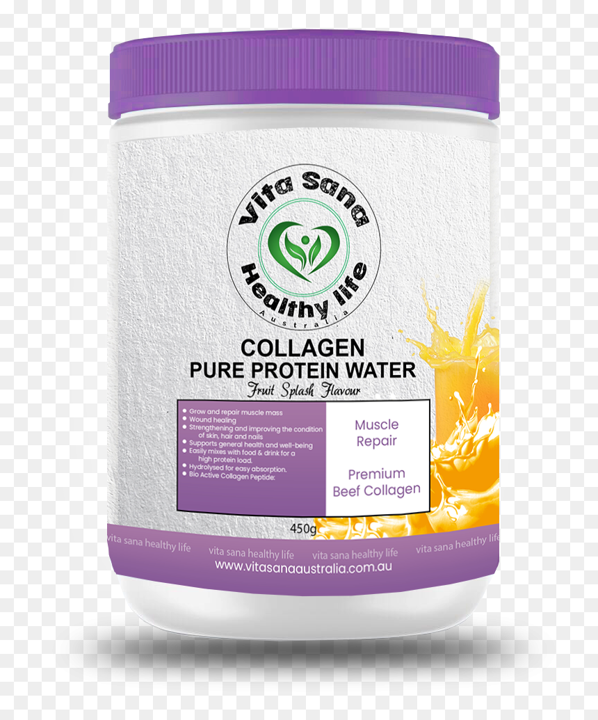 Vitasana Pure Protein Water Fruit Splash 450g - Collagen, HD Png Download - fruit splash png