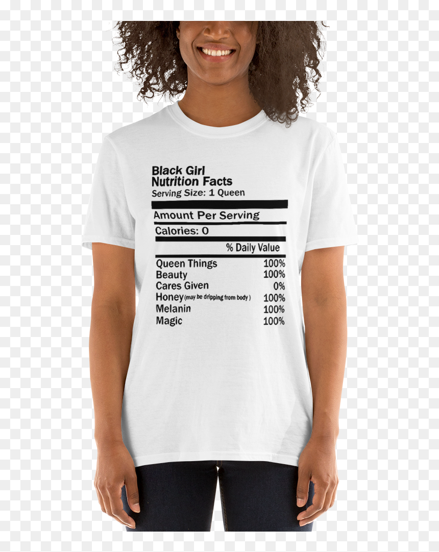 Black Girl Nutrition Facts Short Sleeve Unisex T Shirt - T-shirt, HD Png Download - dripping honey png