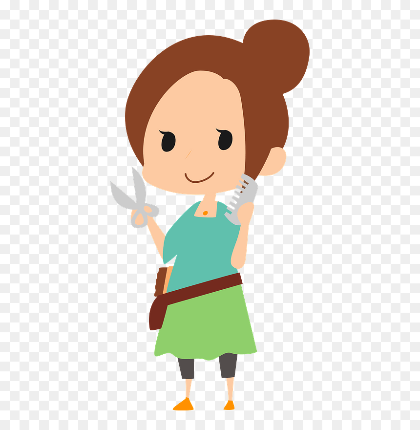 Woman Hairdresser Clipart - Cartoon, HD Png Download - hairdresser png