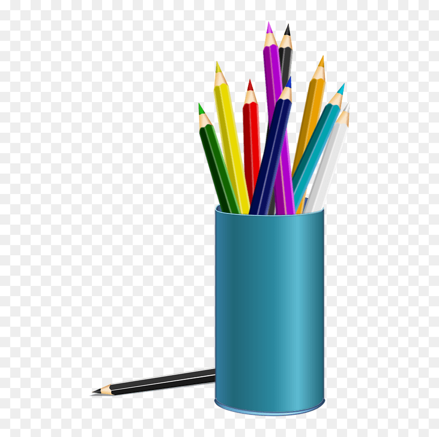 Color Pencil Clipart - Mug For Pencil And Pen, HD Png Download - pencil transparent png