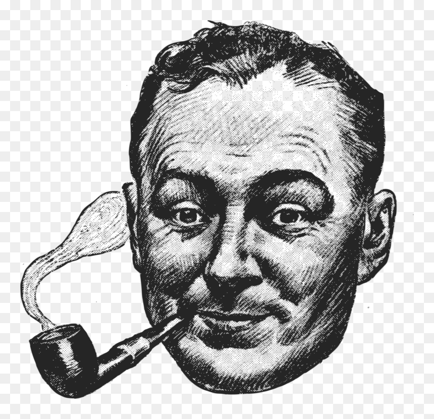 Art,monochrome Photography,facial Hair - Pipe Smoker Clipart, HD Png Download - smoking pipe png