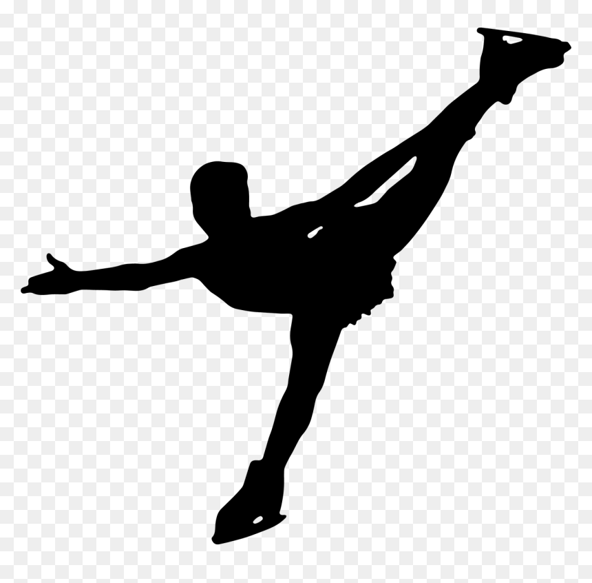 Patinaje Sobre Hielo - Figure Skater Silhouette Transparent, HD Png Download - hielo png