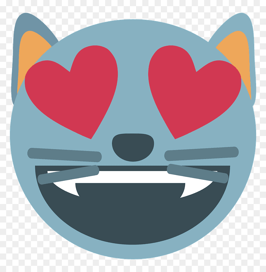 Smiling Cat With Heart-eyes Emoji Clipart - Heart, HD Png Download - smiling mouth png