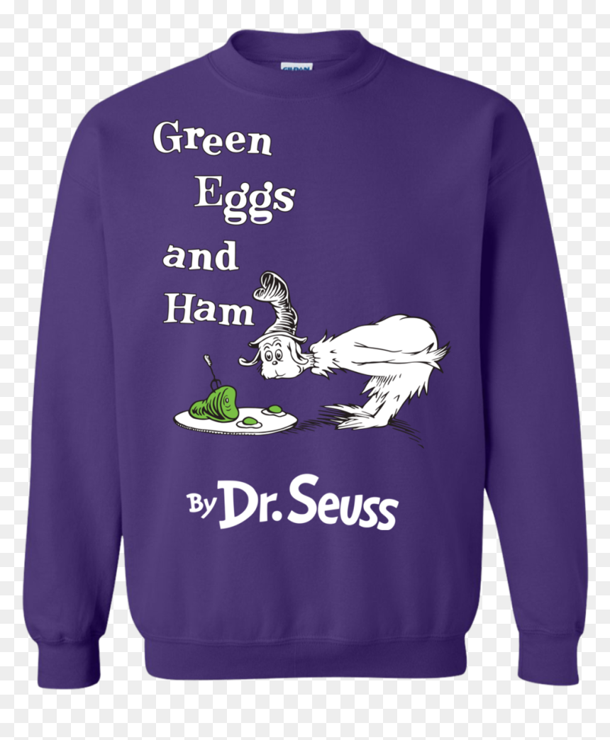 Dr Seuss Green Eggs And Ham Sweatshirt - Long-sleeved T-shirt, HD Png Download - green eggs and ham png
