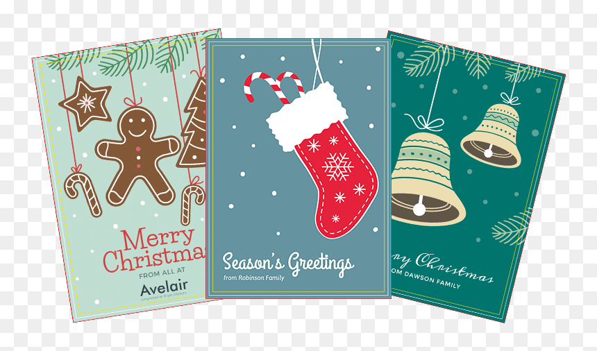 Personalised Christmas Cards - Christmas Stocking, HD Png Download - christmas card png