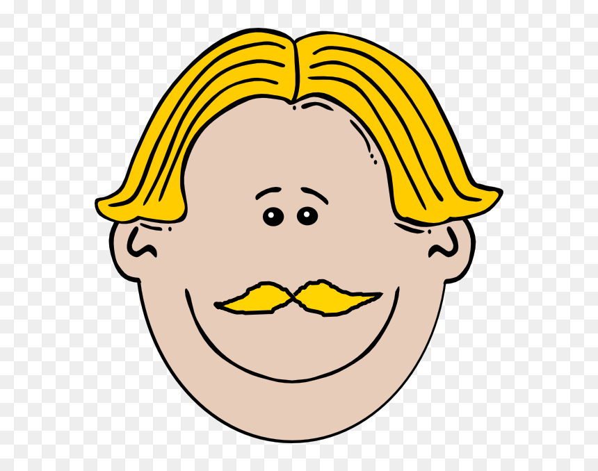 Blond Man With Mustache Svg Clip Arts - Blonde Hair Male Cartoon, HD Png Download - mustach png