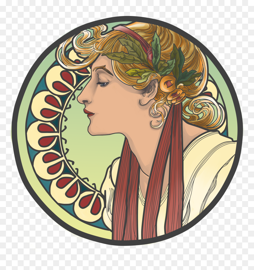 Spirits Of The Grand - Art Nouveau Woman Face, HD Png Download - art nouveau png