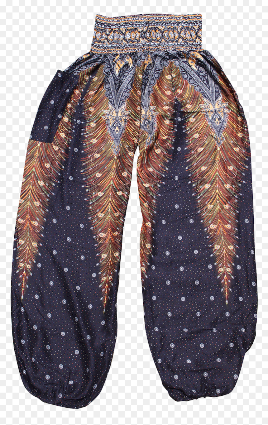 Black Peacock Harem Pants Bohemian Island - Black Harem Pants, HD Png Download - black pants png