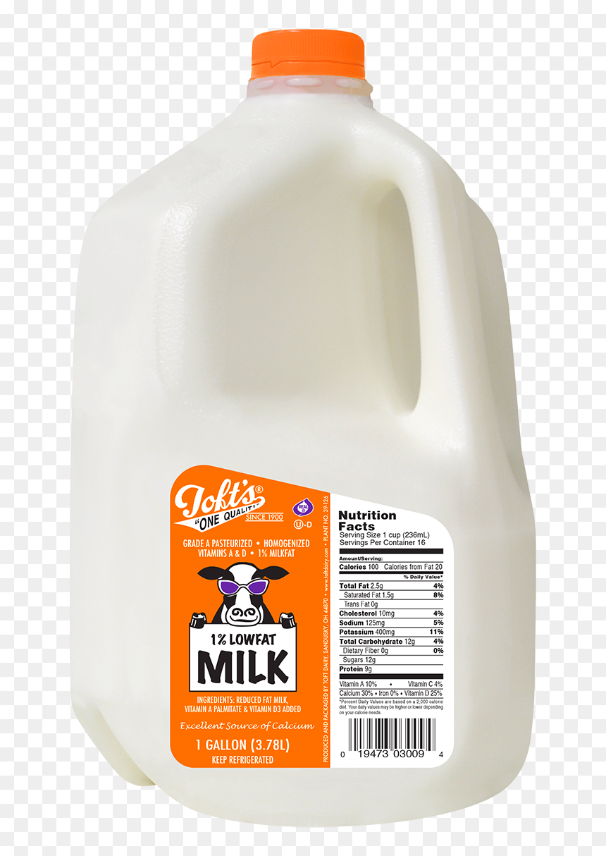 Toft"s 1% Low-fat Milk, 1 Gallon - Tofts Milk, HD Png Download - milk gallon png