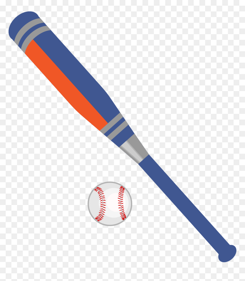 Vector Baseball Flat Png Download - Softball, Transparent Png - baseball bat clipart png
