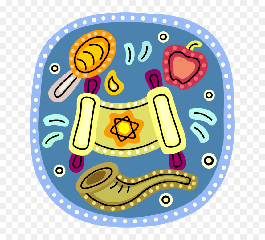 Vector Illustration Of Hebrew Jewish Rosh Hashanah - Vector Graphics, HD Png Download - rosh hashanah png