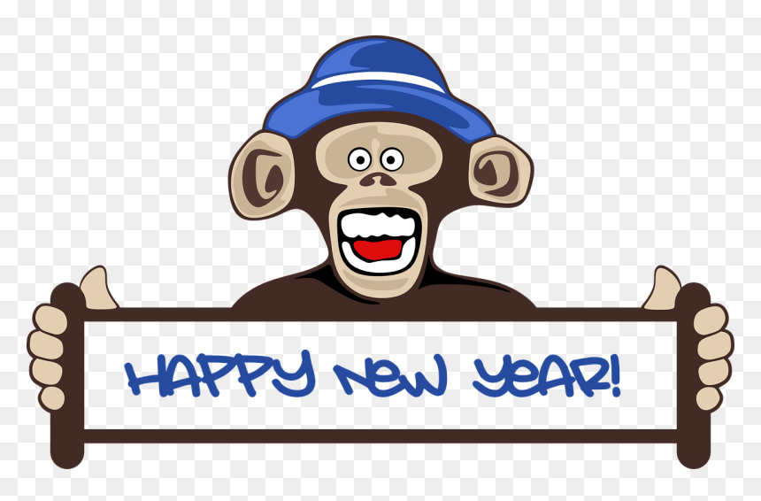 Monkey New Year 2019, HD Png Download - funny monkey png
