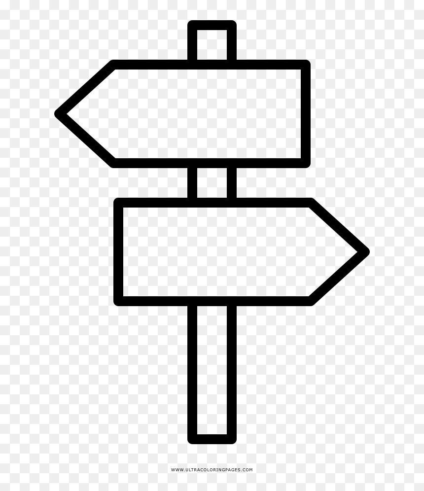 Transparent Sign Post Png - Cartel Flecha Para Colorear, Png Download - sign post png