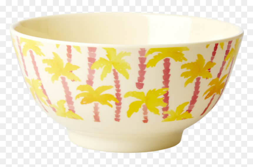 Palm Tree Print Melamine Bowl By Rice Dk - Bowl, HD Png Download - bowl of rice png