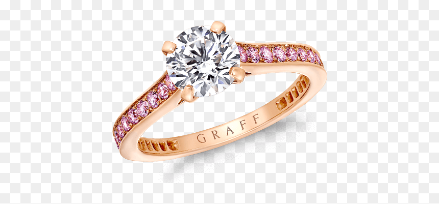 A Graff Round Brilliant Cut Diamond Flame Engagement - Graff, HD Png Download - wedding rings png without background