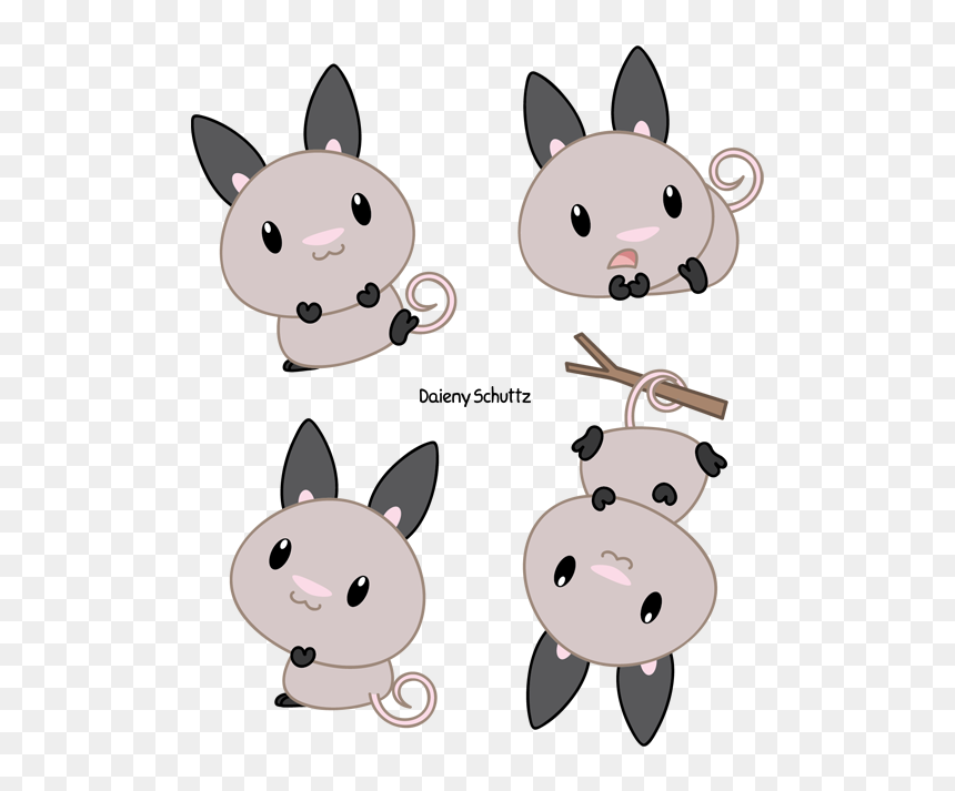 Chibi Big-eared Opossum By Daieny - Chibi Opossum, HD Png Download - opossum png