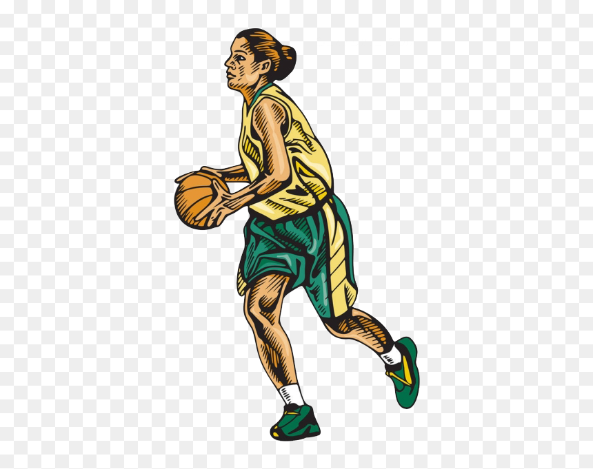 Basketball Player Illustration - Dribble Basketball, HD Png Download - strong man png