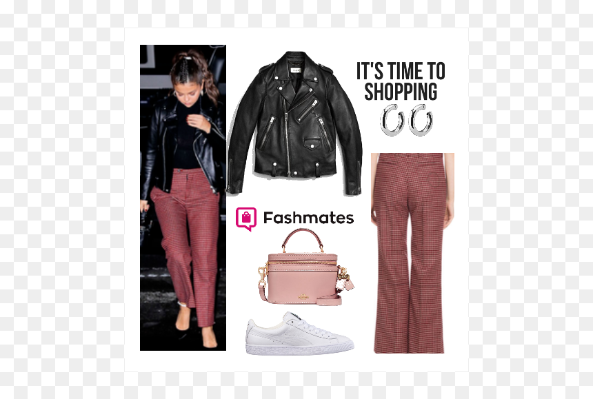 Leather Jacket, HD Png Download - selena gomez transparent png