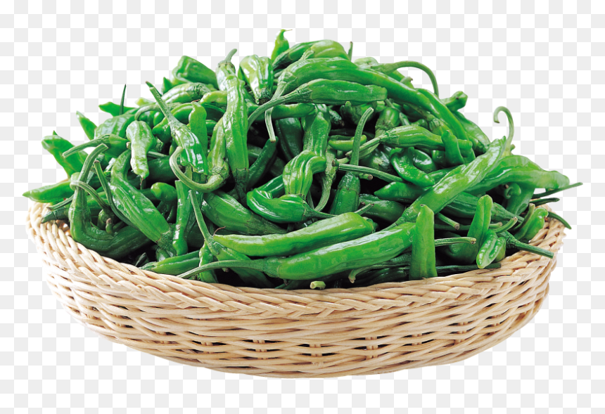 Peppers In Basket - Green Bean, HD Png Download - green bean png