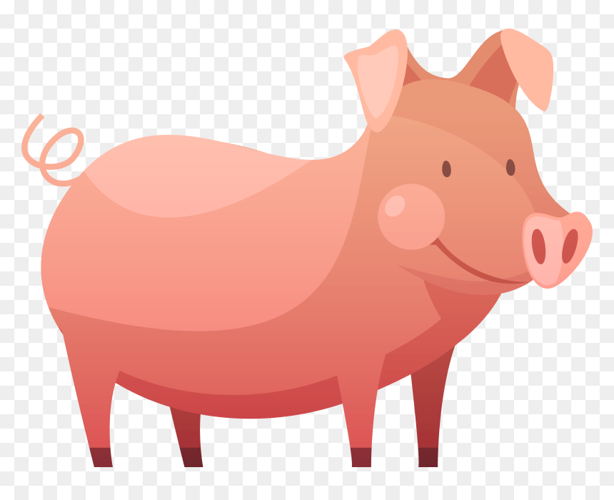 Domestic Pig, HD Png Download - farm animals png