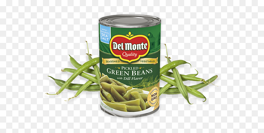 Pickled Green Beans With Dill Flavor - Del Monte Wax And Green Beans, HD Png Download - green bean png