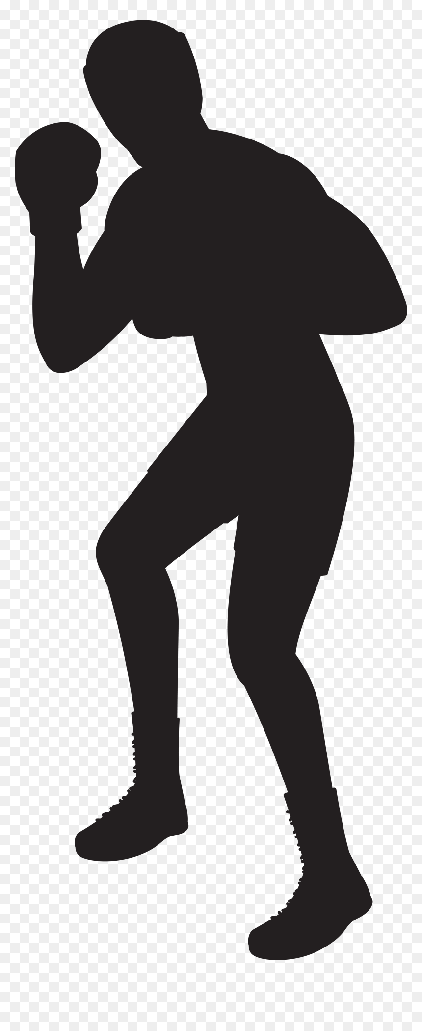 Muscle Clipart Silhouette - Boxer Clip Art, HD Png Download - bodybuilder silhouette png