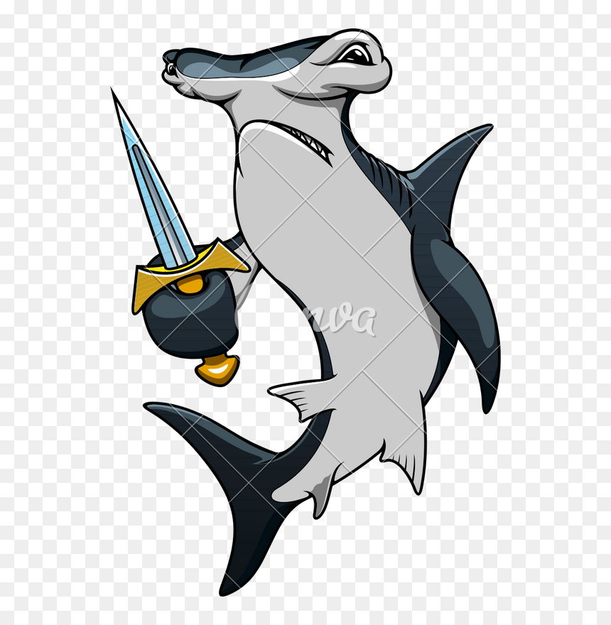 Pirate With Sword Photos By Canva - Cartoon Simple Hammerhead Shark, HD Png Download - hammerhead shark png