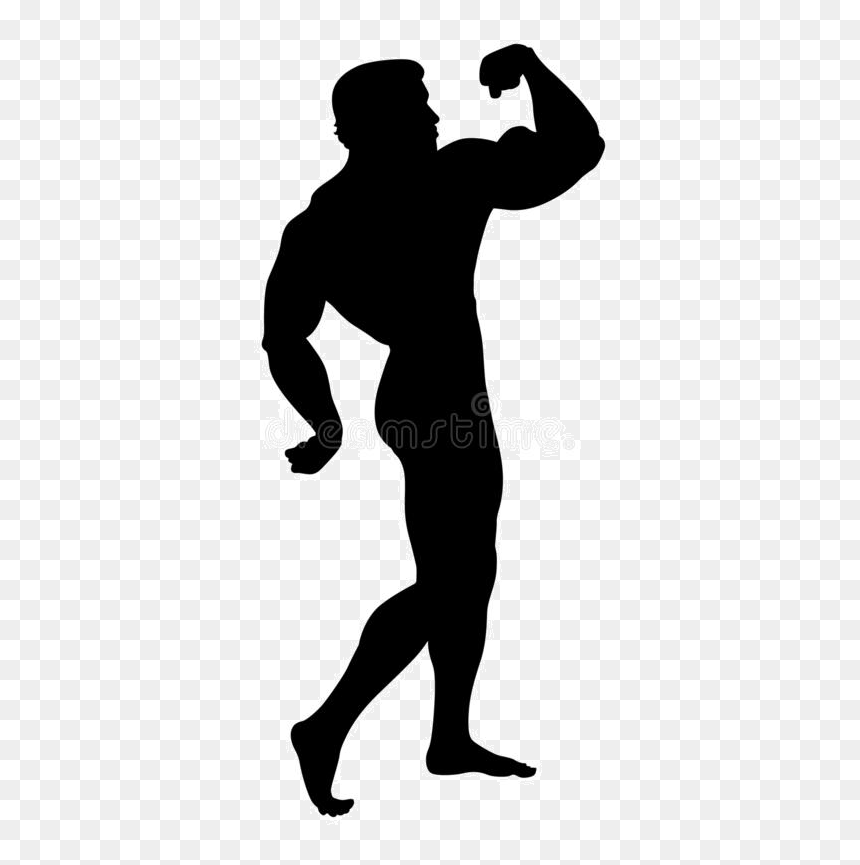Silhouette, HD Png Download - bodybuilder silhouette png
