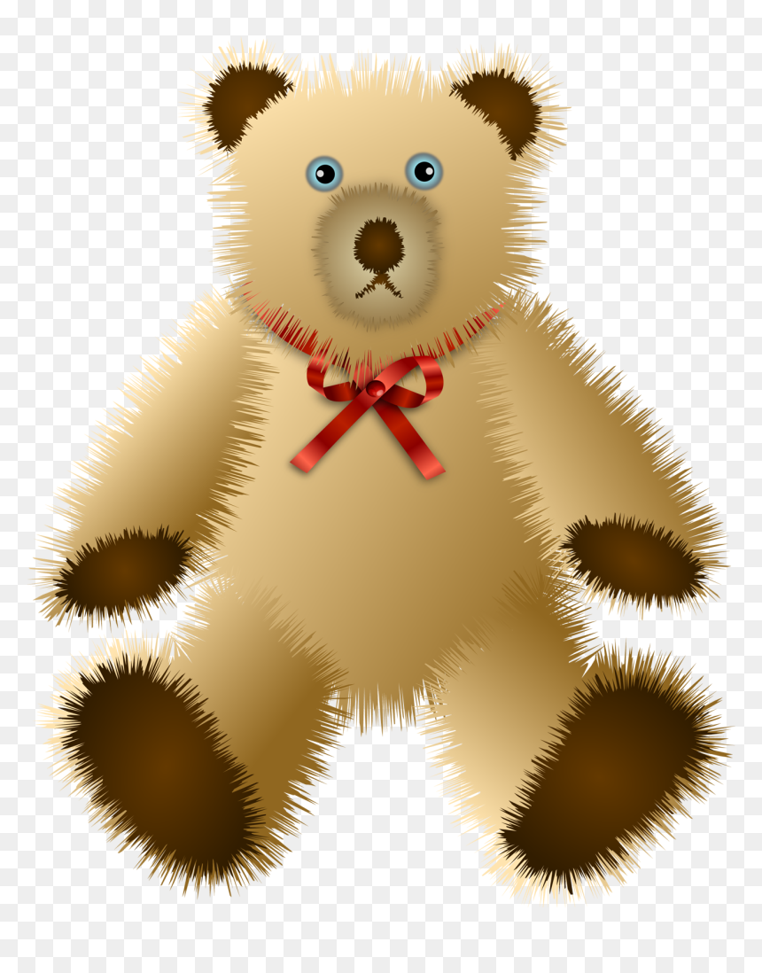 Shaggy Teddy Bear Free Vector - Teddy Bear, HD Png Download - bear vector png