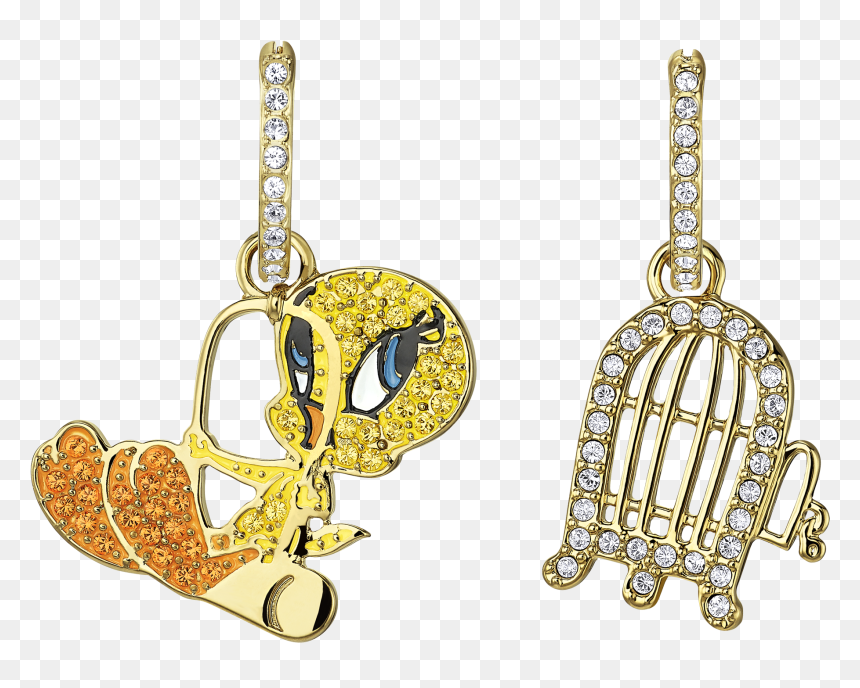Looney Tunes Tweety Hoop Pierced Earrings, Multi Colored, - Swarowski Tweety, HD Png Download - tweety bird png