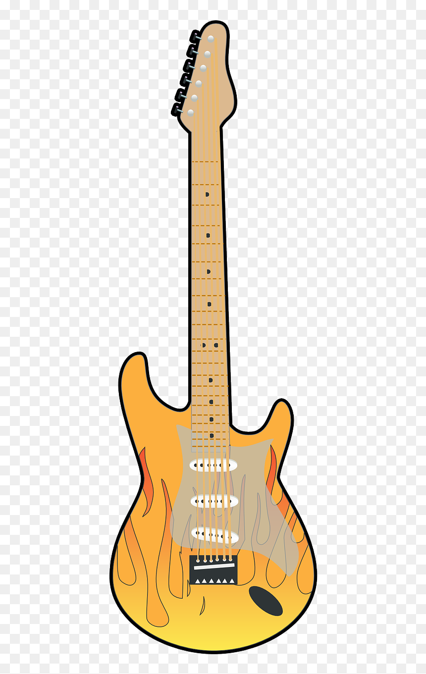 Guitar Instrument Music - Electric Guitar, HD Png Download - music instruments clipart png