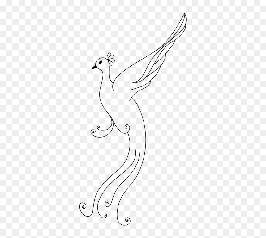 Art,body Jewelry,artwork - Outline Of Peacock, HD Png Download - peacock tail png