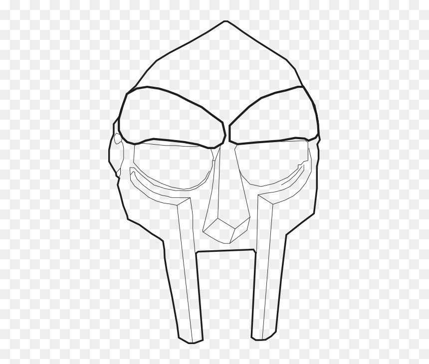 Doom Drawing Black And White - Line Art, HD Png Download - mf doom png