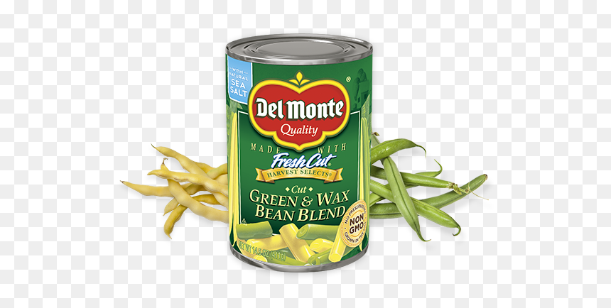Cut Green & Wax Beans - Del Monte Wax And Green Beans, HD Png Download - green bean png