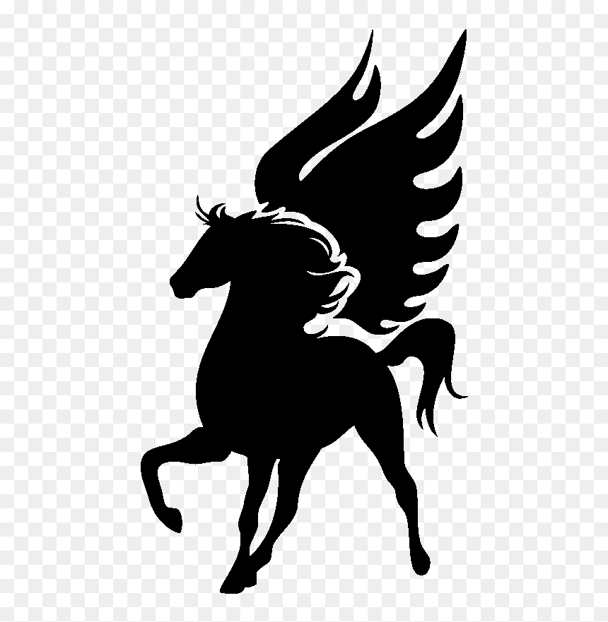 Sticker Pegase En Face Ambiance Sticker Si - Silhouette Stickers, HD Png Download - horse face png