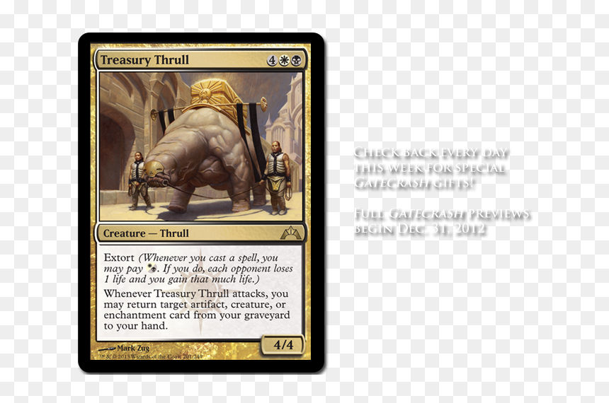[single Card Discussion] Treasury Thrull - Treasury Thrull, HD Png Download - mtg card back png