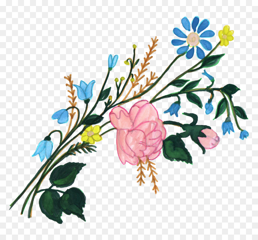 7 Png, Painted Flowers, Backgrounds Mob - Floribunda, Transparent Png - flower backgrounds png