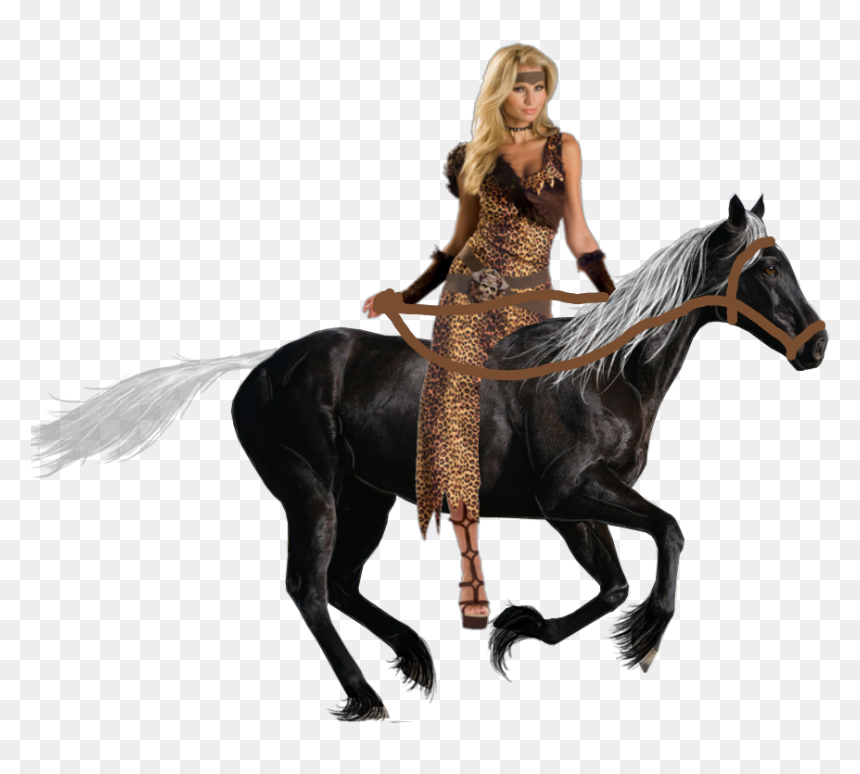 Warrior Woman Riding Horse, HD Png Download - horse face png