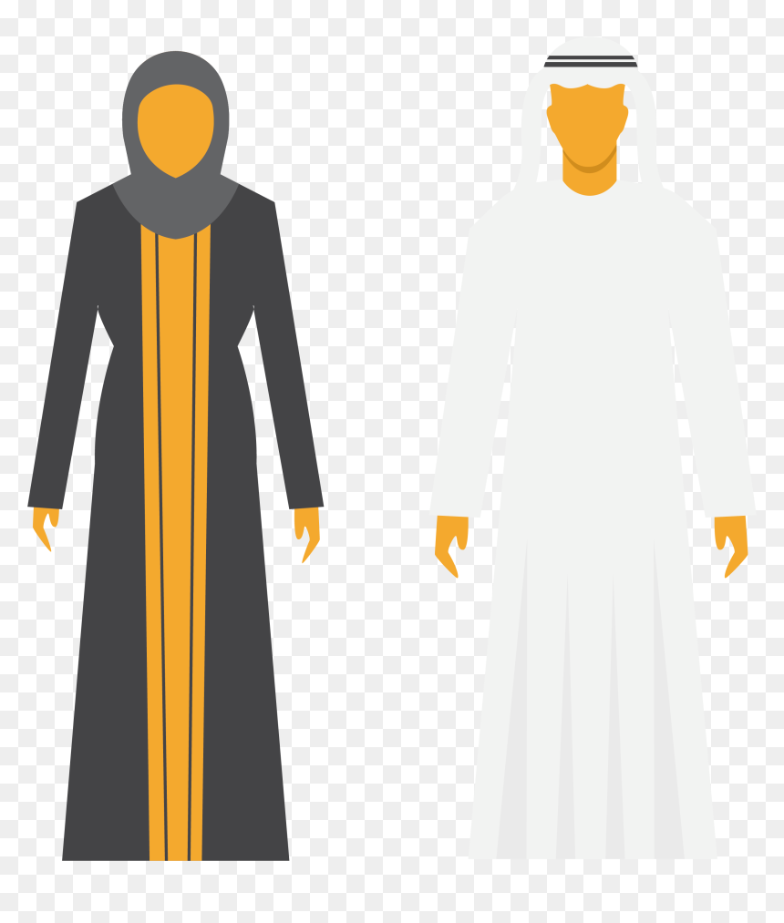 And Of Arabs Men Saudi Arabia Women Clipart - Men And Women In Saudi Arabia Clothing, HD Png Download - men clipart png