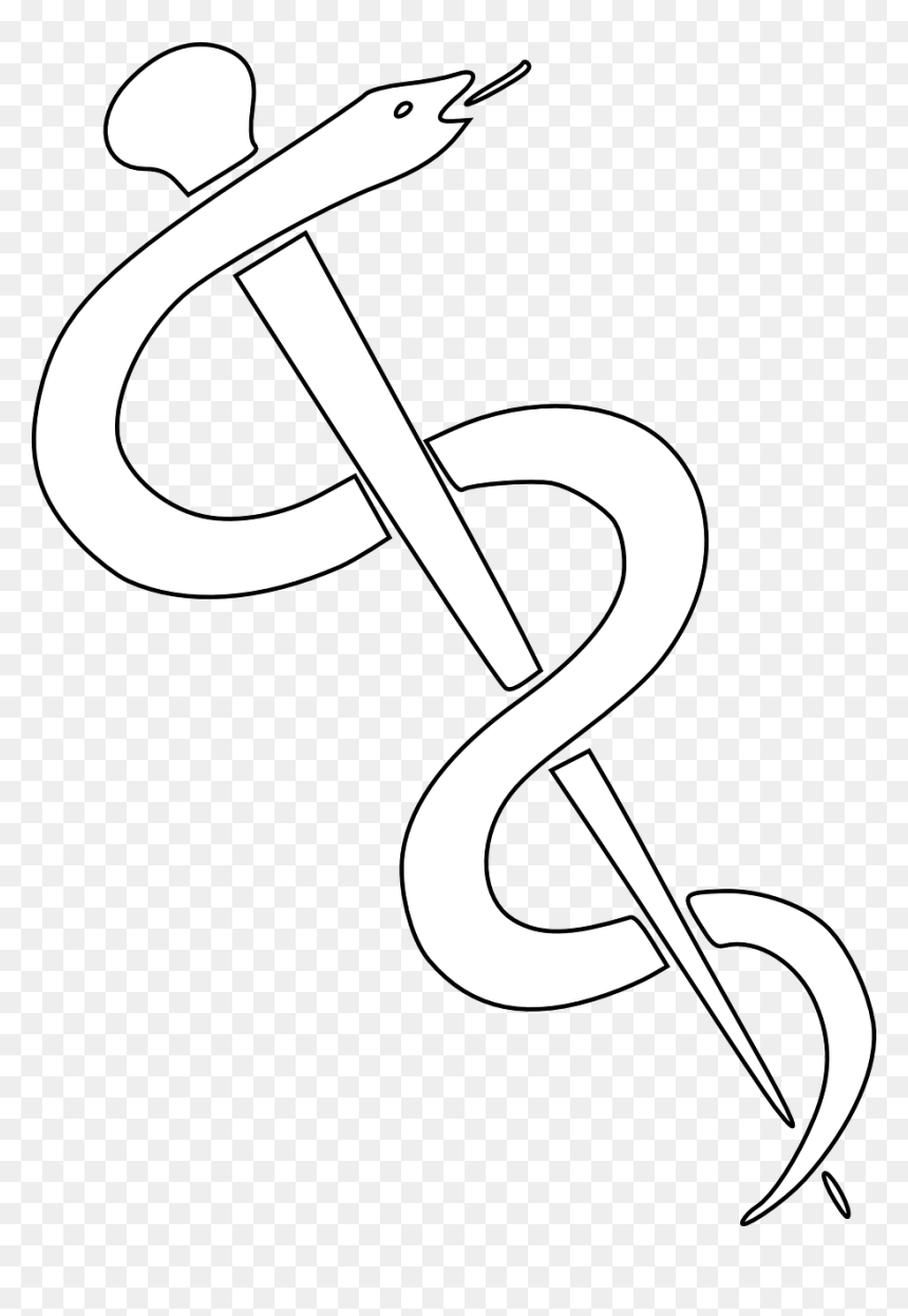 Rod Of Asclepius White, HD Png Download - doctor snake logo png